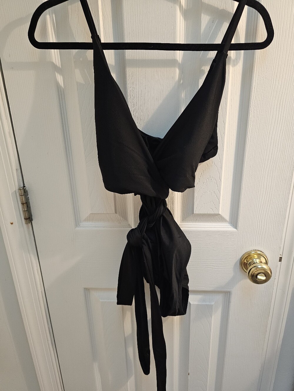 NWT Aerie Black Wrap Style One-Piece Swimsuit Size XL - Picture 3 of 7